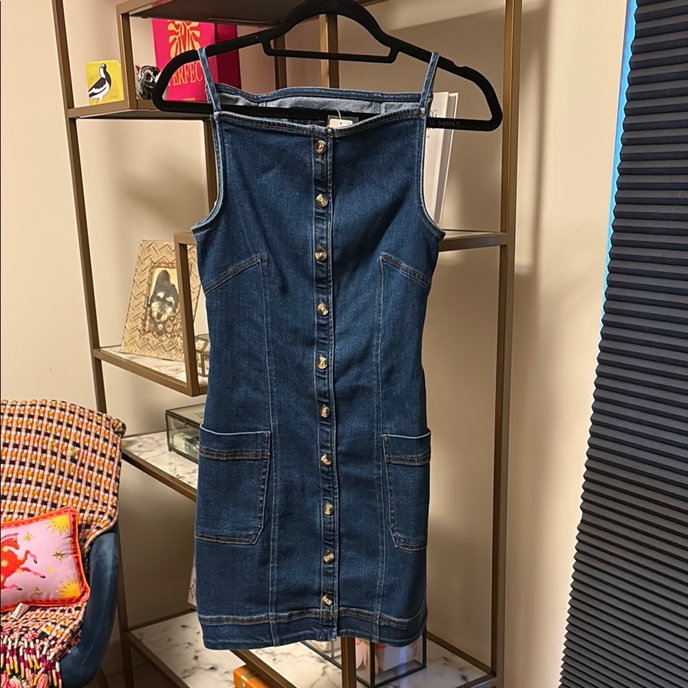 Maeve by Anthropologie Denim Mini Dress with Pockets
